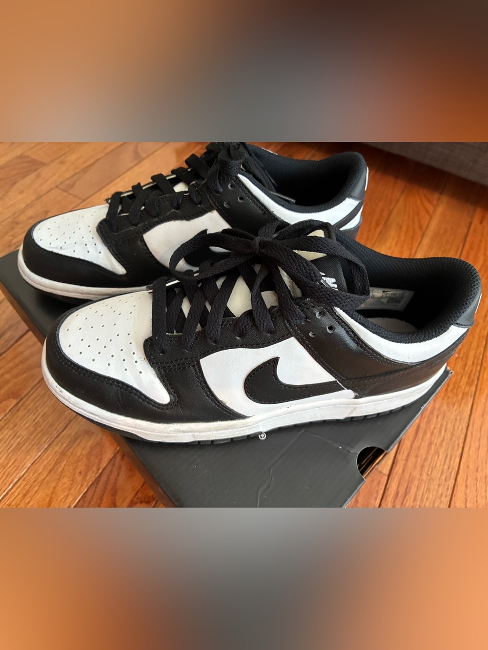 Nike Dunk Low Panda Black White size 7Y